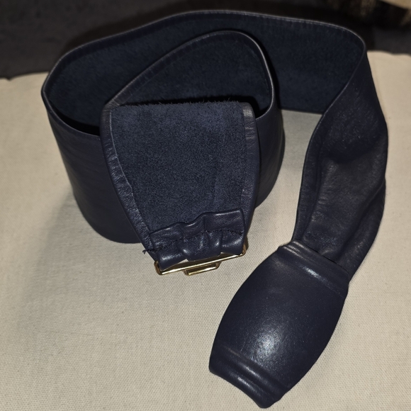 Chic Blue gray Vintage  Leather Belt Hook Learher Buckle